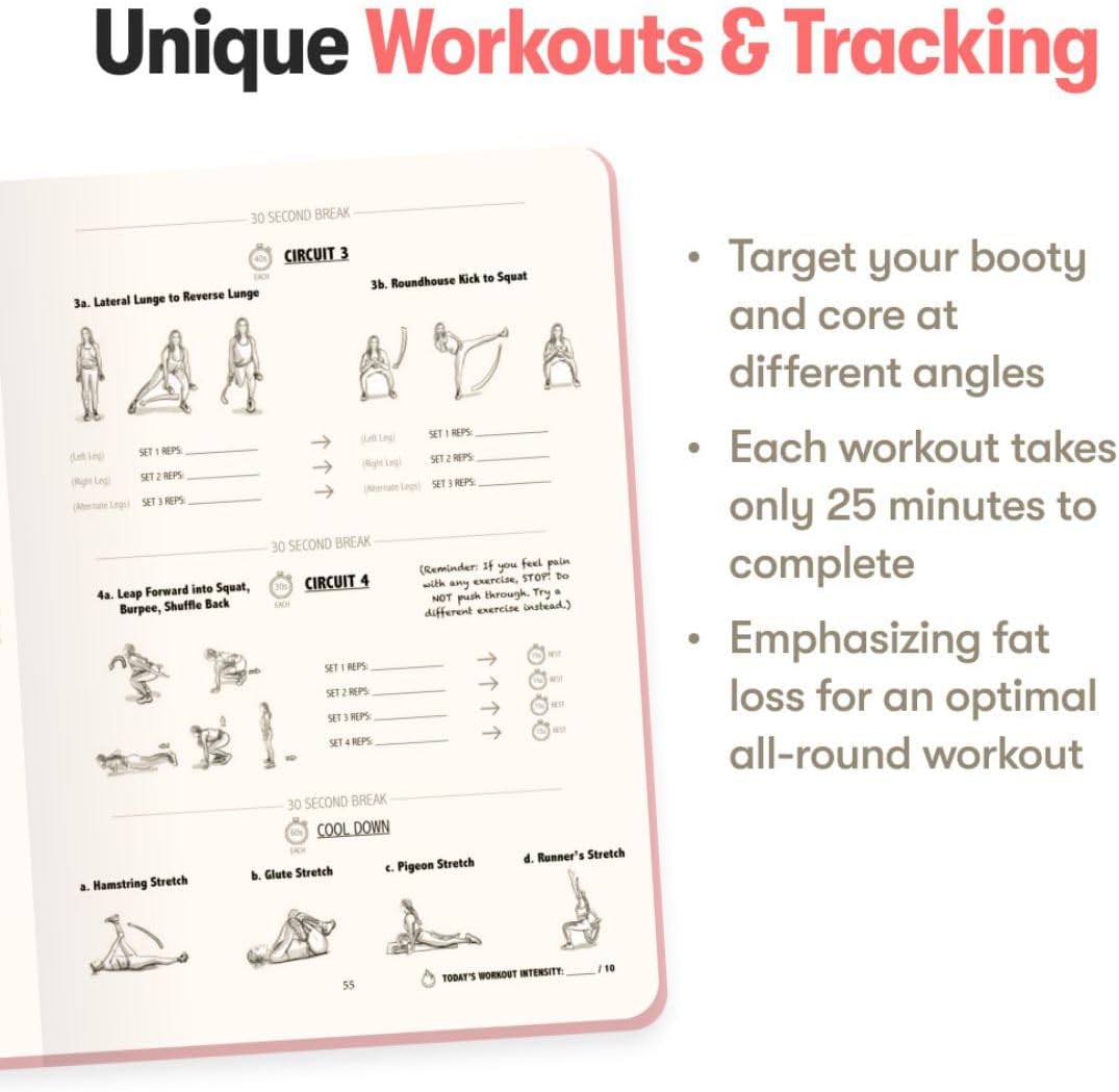 Badass Body Goals: Booty Shaping & Resistance Training Fitness Journal - 10-Week Circuit & Personal Resistance Training Program & Fitness Planner by Jennifer Cohen & Habit Nest - Image 8