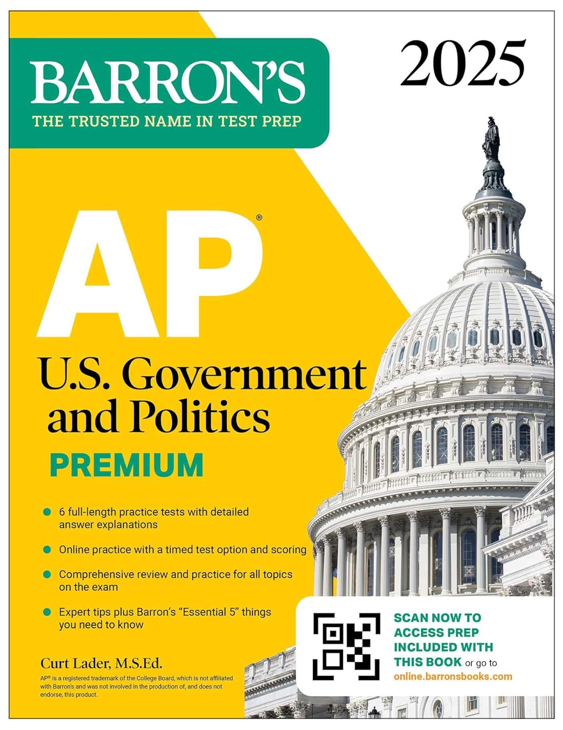 AP U.S. Government and Politics Premium, 2025: Prep Book with 6 Practice Tests + Comprehensive Review + Online Practice (Barron's AP Prep) - Image 2