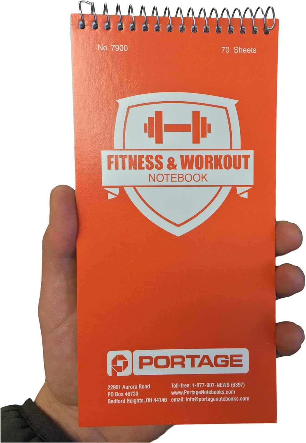 Portage Fitness & Workout Notebook - Fitness Journal, Workout Log, Exercise & Weight Training Notebook Planner, Fitness Tracker Log for Bodybuilding – 4 x 8 Inches, 140 Pages, 70 Sheets (Pack of 3) - Image 7